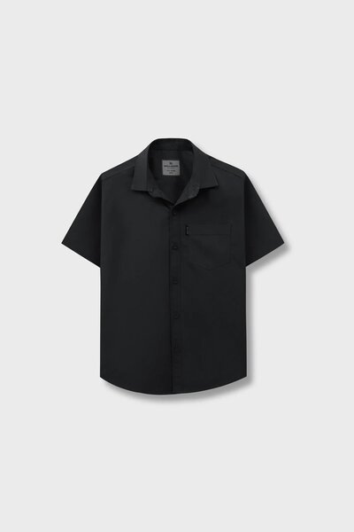 Deep Black Classic Boys’ Cotton Shirt
