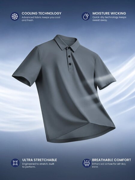 Grey Performance Polo (POLO-1341)