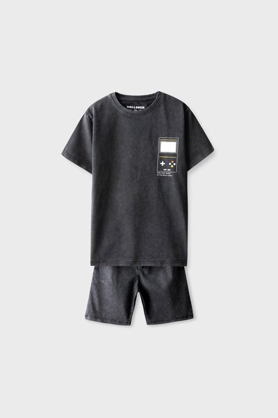 Boys Wash Effect Jersey Co-ord Set