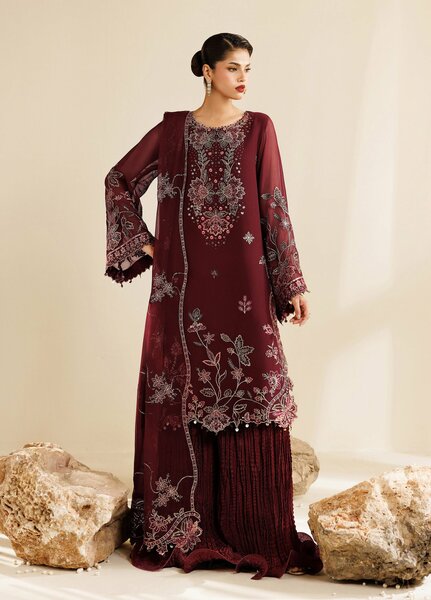 Sireine by Alizeh Fashion Unstitched Embroidered Chiffon 3 Piece Suit AF26UCS AF-CH-2290-STARLIGHT - Festive Collection