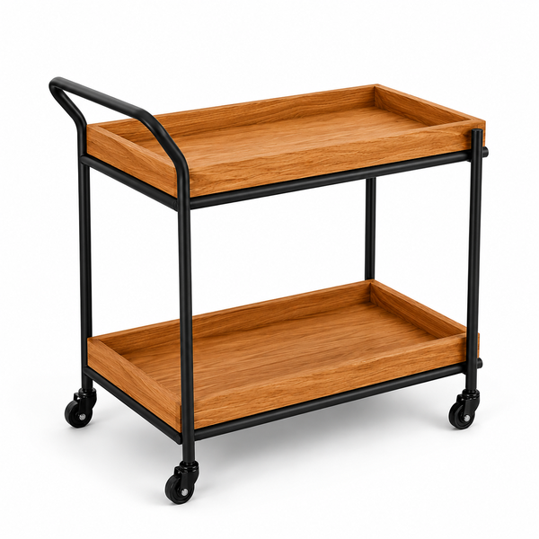 Rustic Rover 2-Step Sheesham Wood Tea Trolley