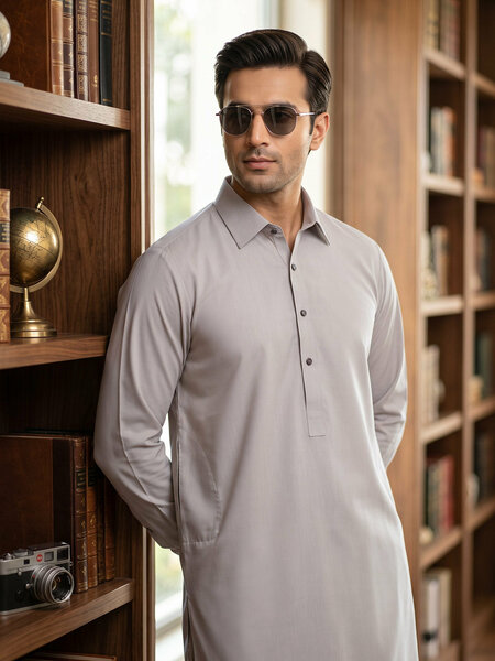 Beige Designer Shalwar Kameez (SK-724)