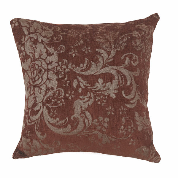 Brown Jacquard Cushion Cover 18x18 – Elegant Decorative Throw Pillow with Floral Pattern for Sofa & Bed
