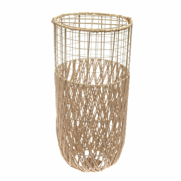 Medium Natural Rope Vase – 23 Inch Tall Handwoven Decorative Floor Vase