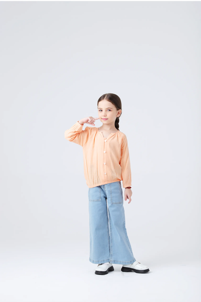 Peach Elasticated Top