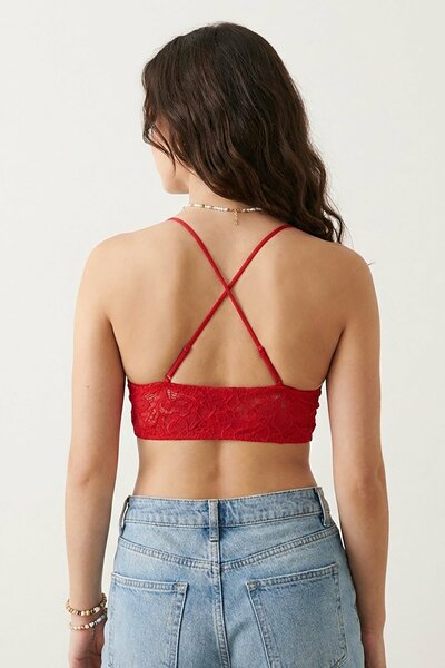 BLS - Belle Non Padded Lace Bralette - Red