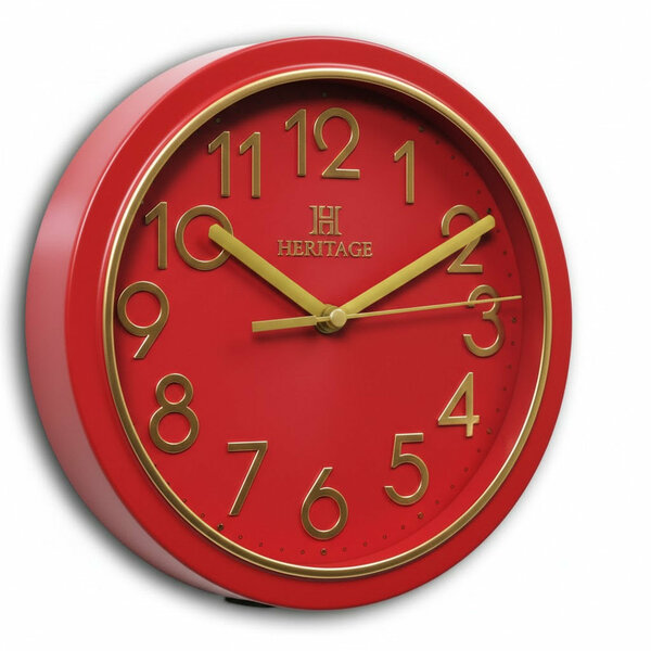 Heritage Wall Clock Fantasy – Red & Gold Plastic Frame Edition