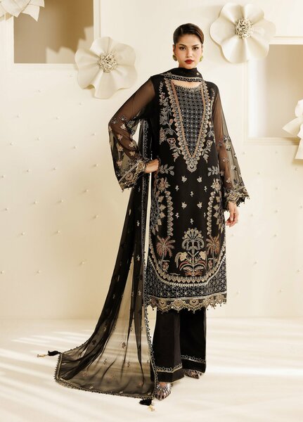 Sireine by Alizeh Fashion Unstitched Embroidered Chiffon 3 Piece Suit AF26UCS AF-CH-2294-HALO - Festive Collection