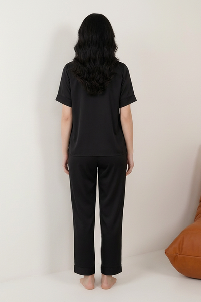 BLS - Satin Pajama Set - Night Black