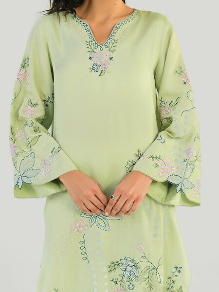 Pistachio Meadow - 2pcs Rawsilk Ensemble