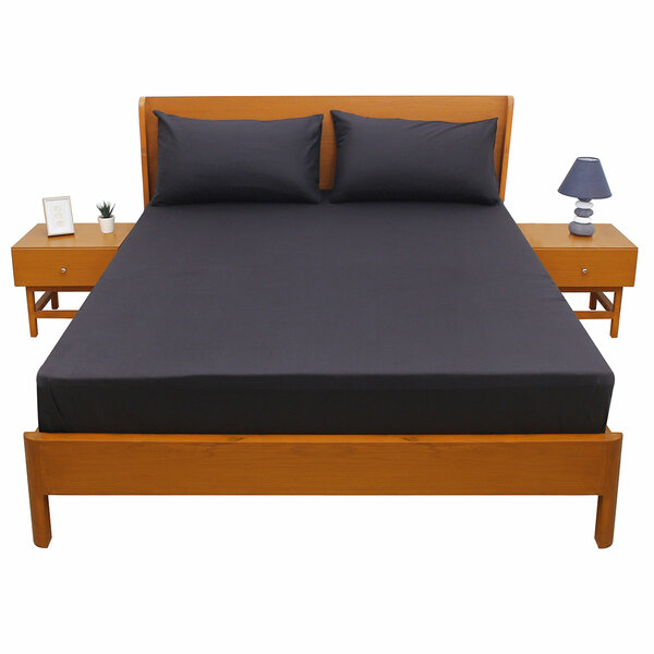 Premium Double Bed Sheet 96x102" – Black Dyed Cotton | Soft & Durable Bedding