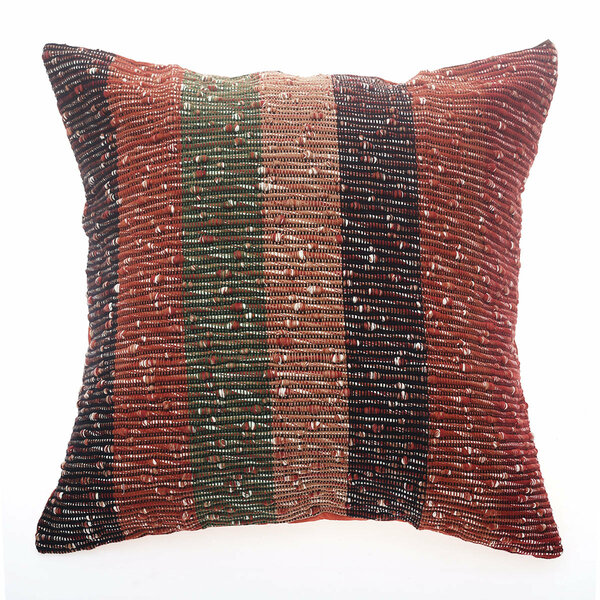 Knotted Texture Cushion Cover 20x20 – Warm Boho Striped Woven Throw Pillow Cover