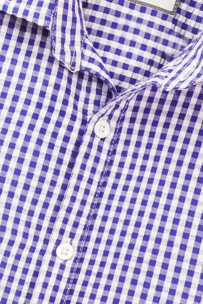 Boys Blue Checkered Cotton Shirt
