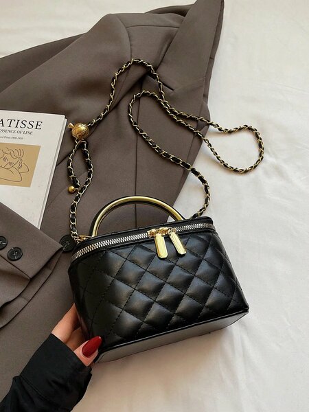 Shein - BEIKAMU 1pc Diamond Pattern Pattern Handheld Box - Shaped Bag