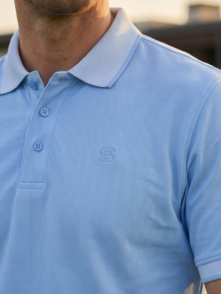 Powder Blue Jacquard  Polo T-Shirt (POLO-1193)
