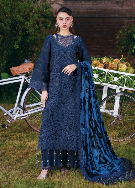 Amelia by Mahnur Unstitched Embroidered Corduroy 3 Piece Suit MN26ULW AM-07 - Winter Collection