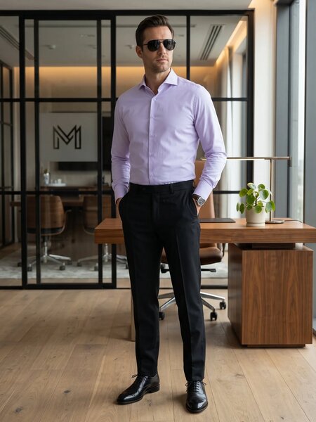 Lilac Plain, Cutaway Collar, Poplin Formal Shirt (FS-3077)