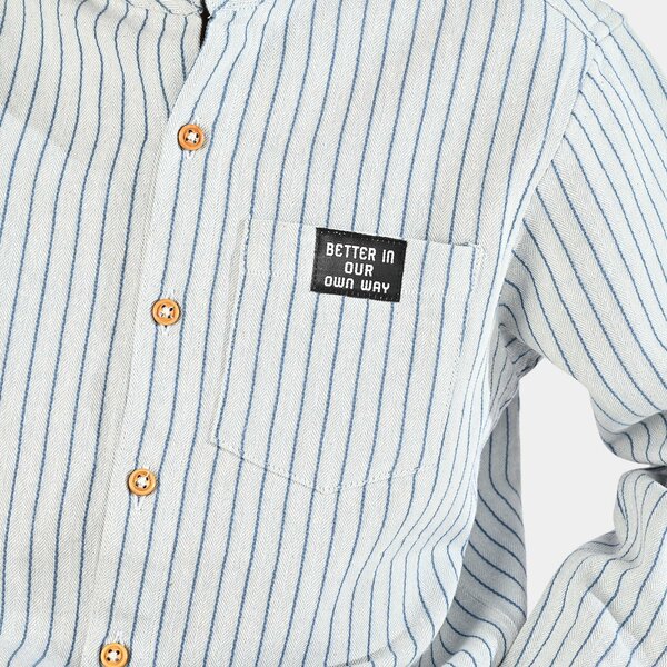 Boys Yarn Dyed Shirt Stripe - Blue