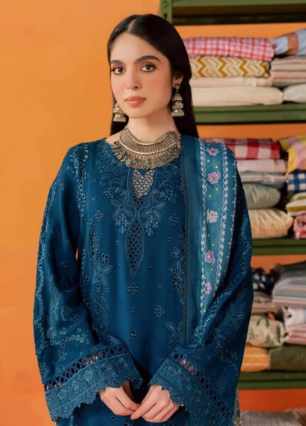 Bazar by Nureh Unstitched Embroidered Leather Peach 4 Piece Suit NU26UBL NE-291 - Festive Collection