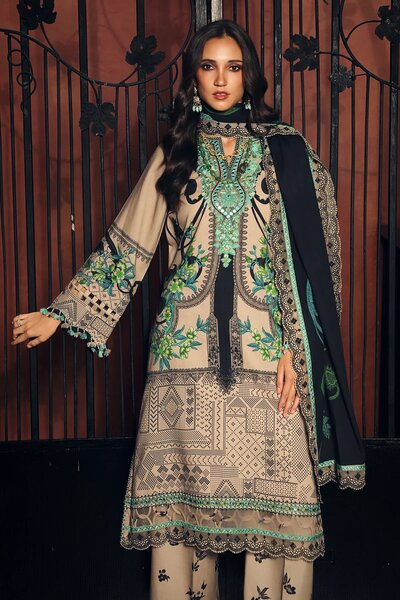 Aniiq by Charizma Unstitched Embroidered Linen 3 Piece Suit CHR26UAL ANW7-19 - Casual Collection