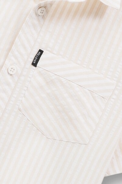 Boys Off-White Cotton Stripe Shirt