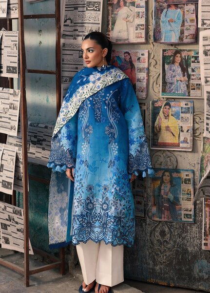Nissa by RajBari Unstitched Embroidered Viscose 3 Piece Suit RB26UNV D-02 - Winter Collection