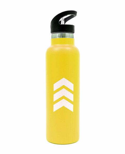 Straw Lid Bottle Metal Yellow 600 ML