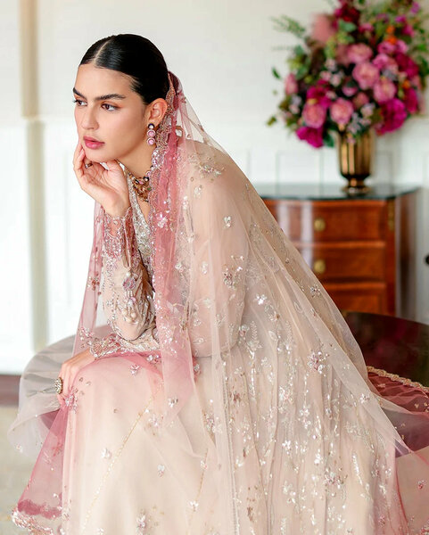 Whispers of Grace by Roheenaz Unstitched Embroidered Chiffon 3 Piece Suit RN26UWG Faye RUNCH260208 - Wedding Collection