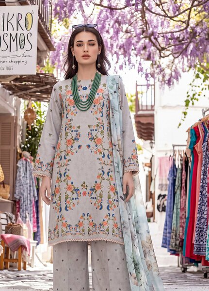 Coco by Al Zohaib Unstitched Printed Cambric 3 Piece Suit AZ26UCC D-08 - Casual Collection