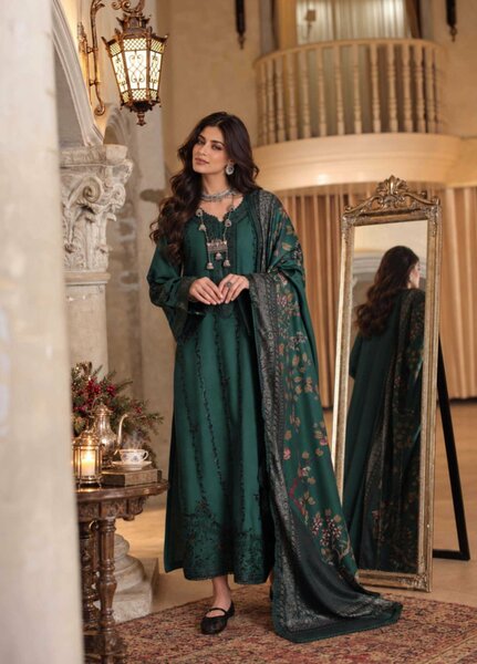 Noor by Saadia Asad Unstitched Embroidered Linen 3 Piece Suit SA26UNL D5 B - Winter Collection