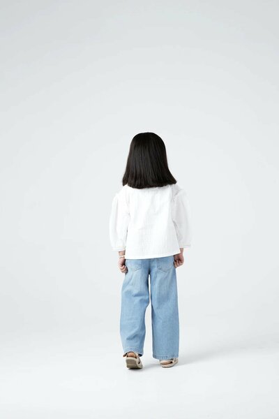 Thread Embroidered White Top