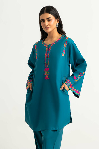 Cambric Embroidered Co-Ord Set