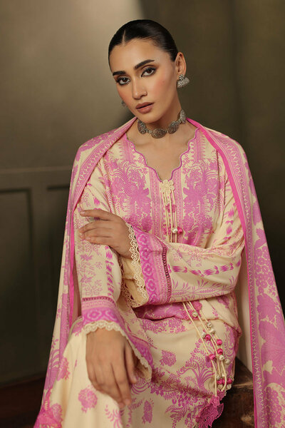 3 Piece Printed Crepe Dobby Suit