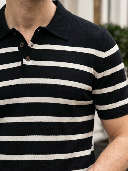 Black & White Sweater Knitted Polo (SKP-009)