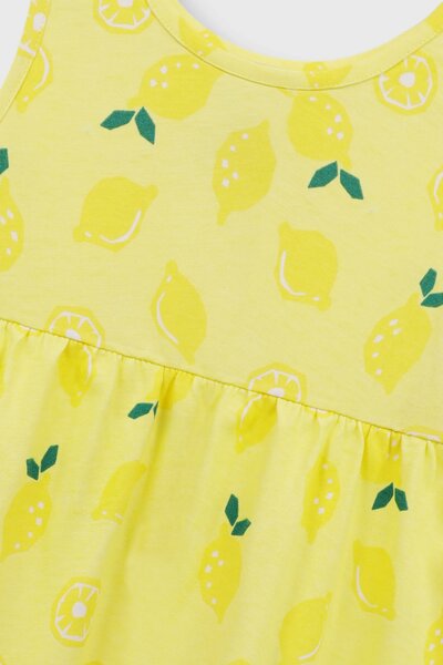 Citrus Lemon Printed Jersey Frock