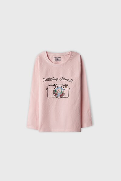 Girls Pink Snapshot Ottoman Tee