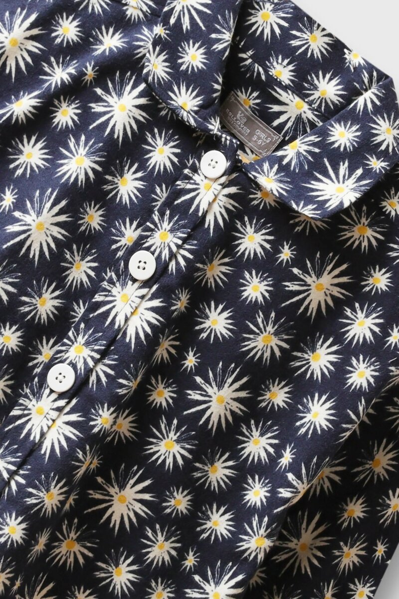 Navy Spark Flannel Top