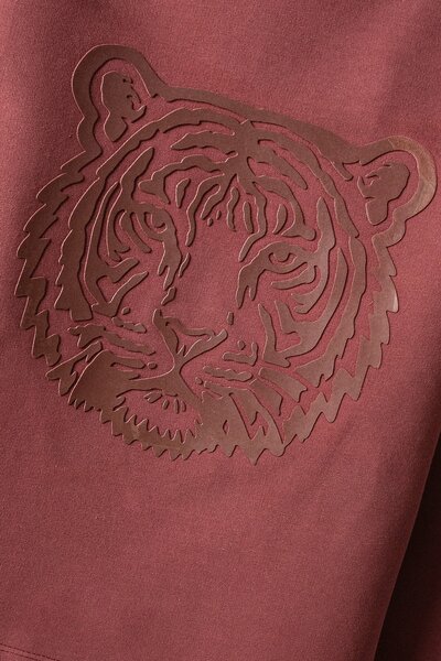 Girls Tiger Choco Maroon Terry Co-ord Set