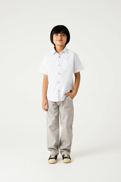 Boys Classic Dot Cotton Shirt