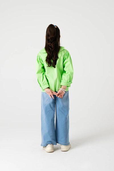 Lime Glow Collar Top
