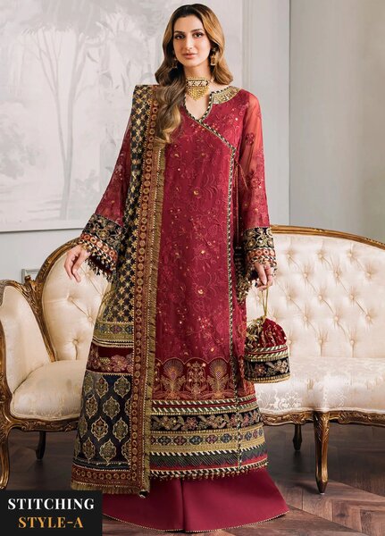 Chantelle by Baroque Unstitched Embroidered Chiffon 3 Piece Suit BQ26UCF CH12-D07 - Festive Collection