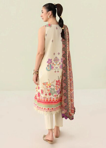 Rosette by Roheenaz Unstitched Lawn Embroidered 3 Piece Suit RNZ26UR Pastel Symphony-5A - Summer Collection