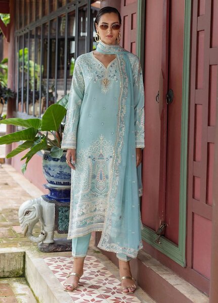 Nuvera by Mushq Hemline Embroidered Raw Silk Suits Unstitched 3 Piece MQ25NF D-05 Freyelle - Festive Collection
