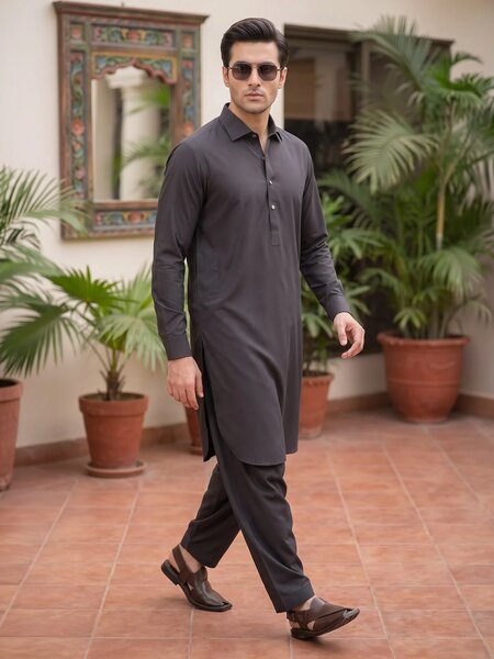 Brown Designer Shalwar Kameez (SK-753)