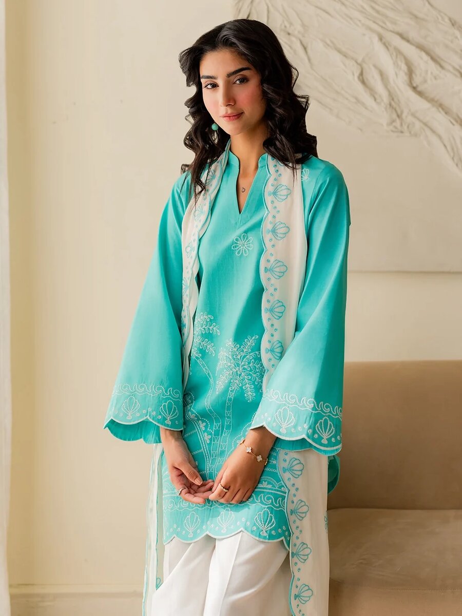 Sea Breeze - 3Pcs Embroidered Set