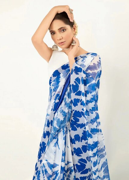 Imran Aftab RTW Printed Chiffon Saree IASC 08 - Festive Collection