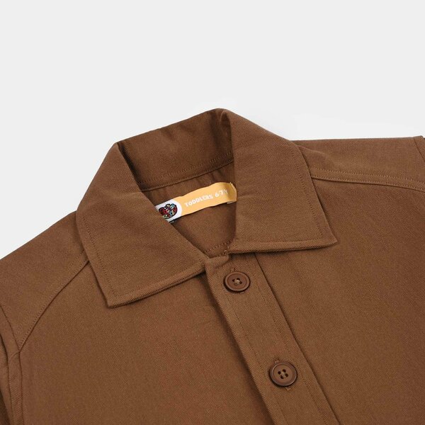 Boys Cotton Twill Shirt (Sepia) - BROWN