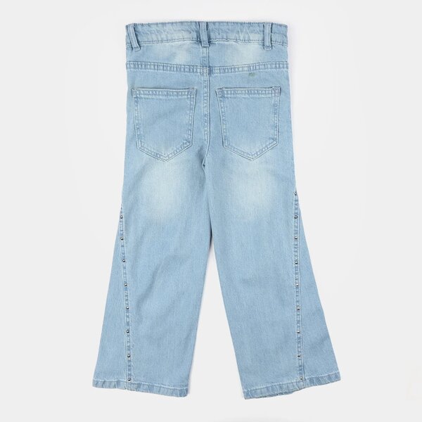 Girls Denim Stretch Pant (Studs Seam) – Light Blue