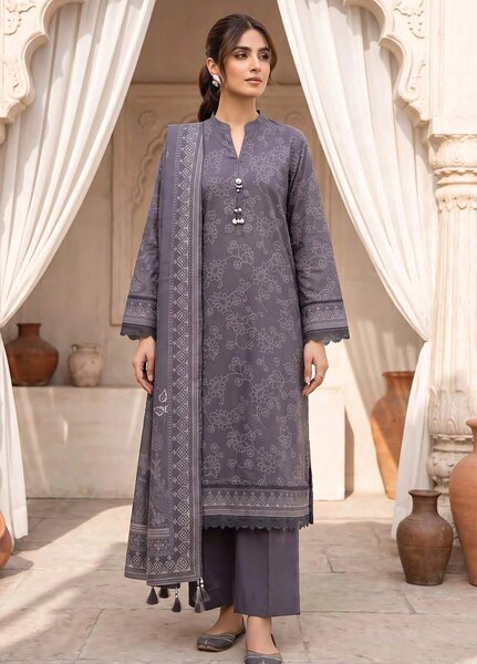 Lakhany Unstitched Printed Cashmi Wool 3 Piece Suit LSM26UCW LG-RL-0529-A - Casual Collection