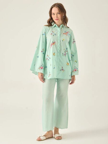 Silene - Embroidered 2Pc Co-ords Set  Cotton